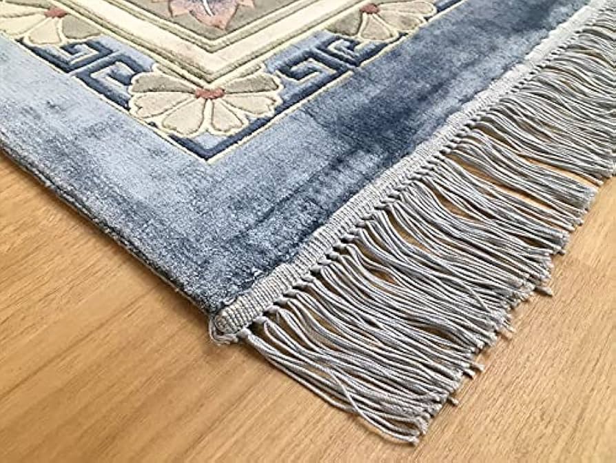 Amazon | 【中国段通 シルク 約3畳用 花に囲まれて】絨毯(じゅうたん