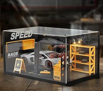 Amazon.co.jp: Raineed ミニカー整備場 1/24 ガレージ ジオラマ 修理