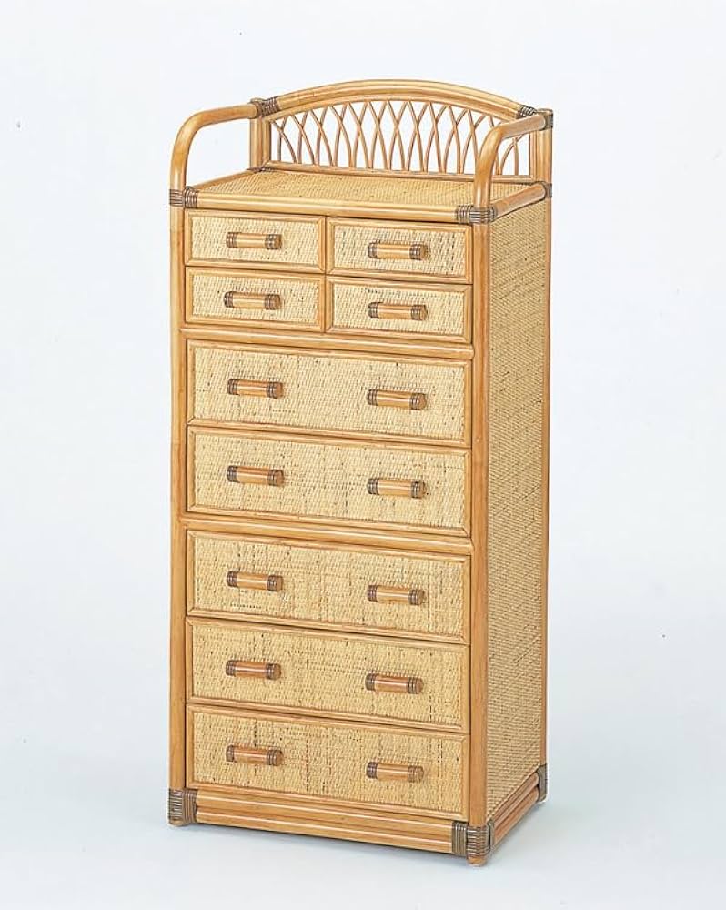 Amazon｜籐チェスト ラタン 籐家具 引き出し9杯タイプ 55センチ幅 収納