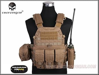 Amazon | EMERSON LBT6094Aスタイル プレートキャリア 3ポーチ付 CB