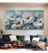 Amazon.com: Enartly Teal Tree Wall Art for Living Room, Blue