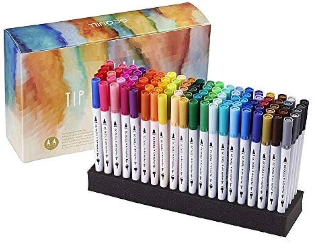 Amazon.co.jp: GCQUILL 100色 アートマーカーペン セット 筆ペン 水彩