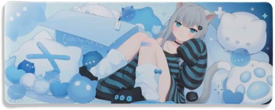 Amazon.co.jp: 甘城なつき NACHONEKO ゲーミングマウスパッド ラバー