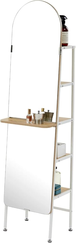 Amazon.co.jp: LOWYA ロウヤ 鏡 姿見 全身鏡 スタンドミラー 収納付き