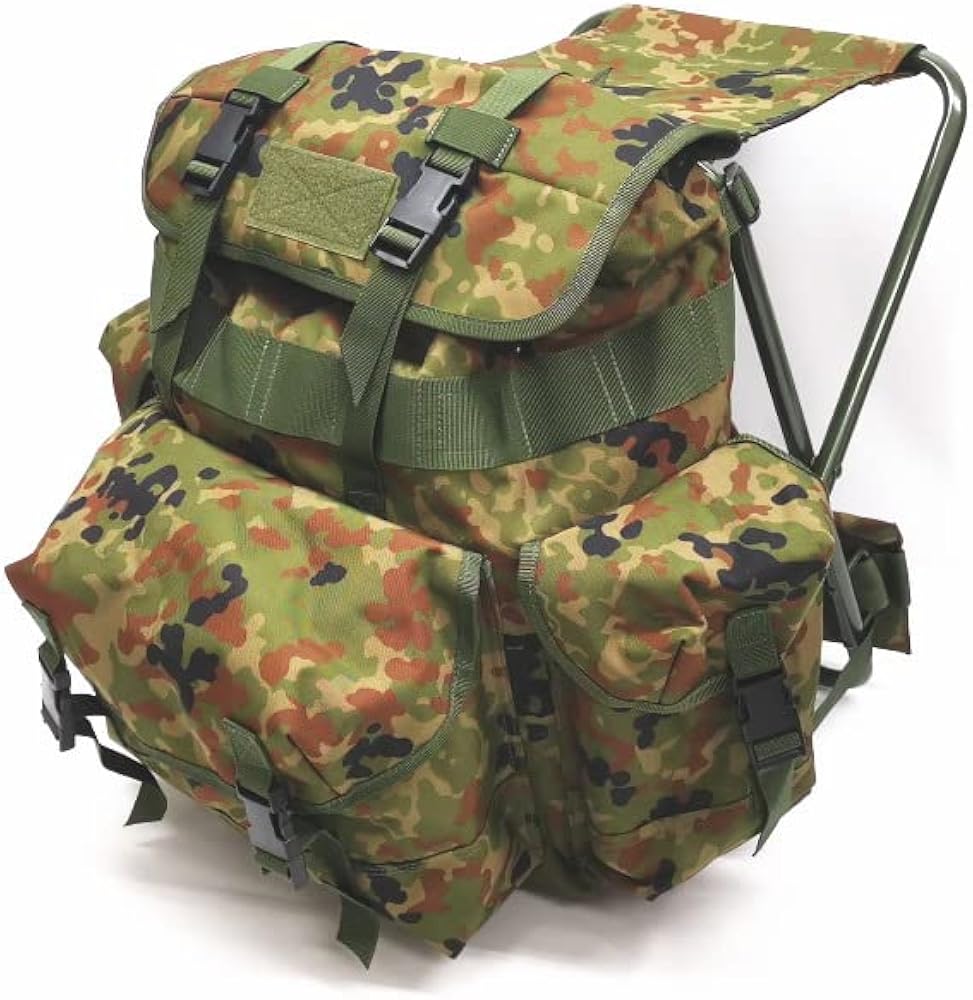 Amazon.co.jp: PX品 陸上自衛隊 迷彩 イス付きリュック 防水仕様 D型