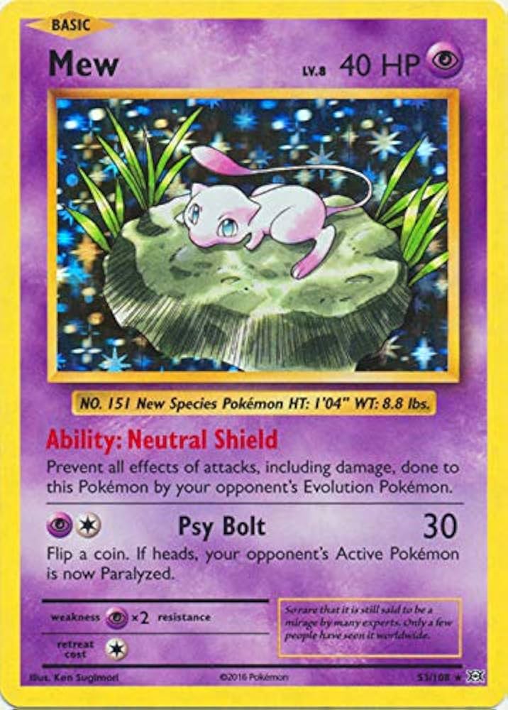 Amazon.com: Pokemon - Mew (53/108) - XY Evolutions - Holo : Toys
