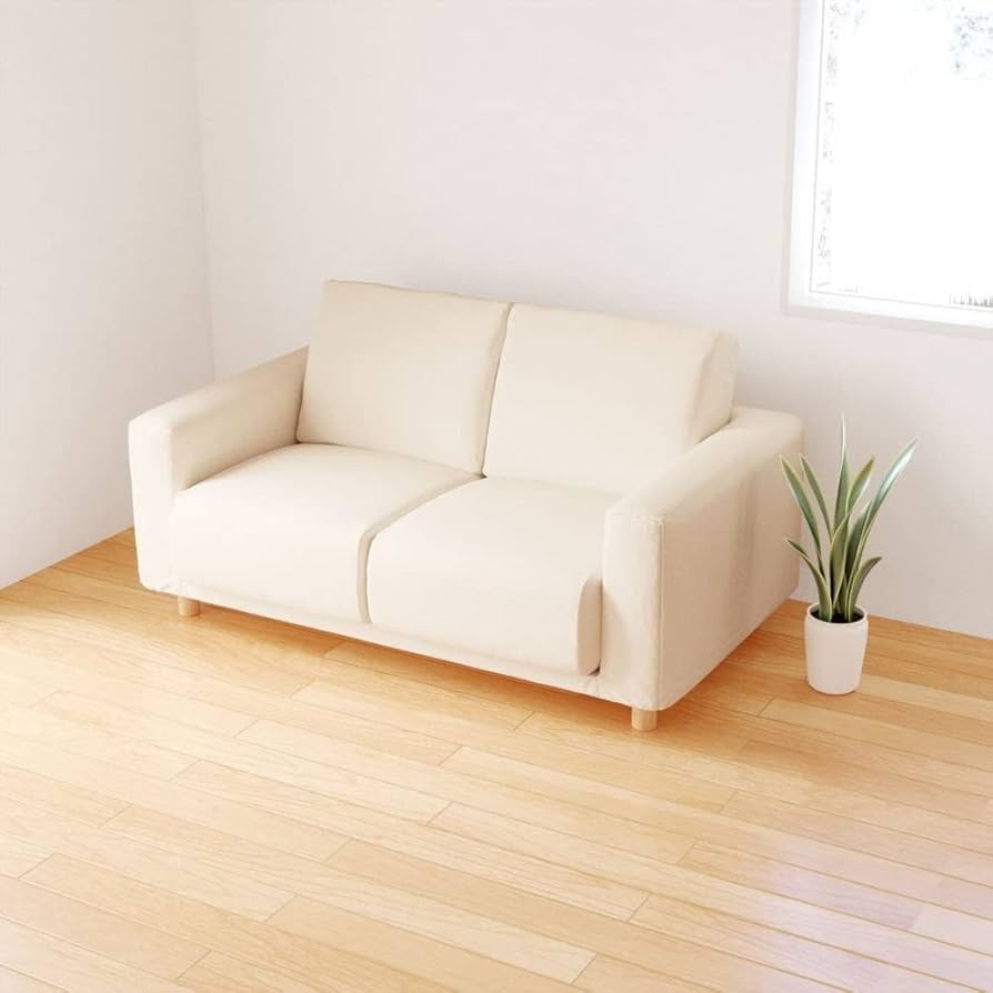 Amazon｜無印良品 ソファ本体 白 幅162×奥行90.5×高さ70cm 2シーター