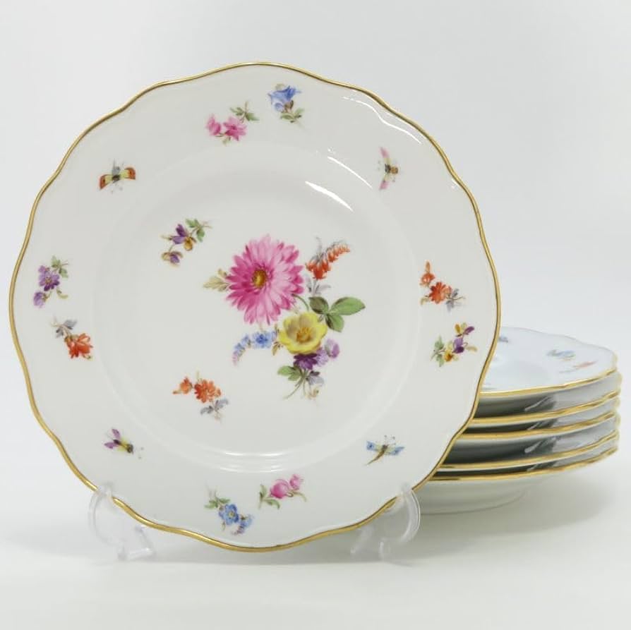 Amazon.co.jp: マイセン プレート□ベーシックフラワー ブーケ 五つ花