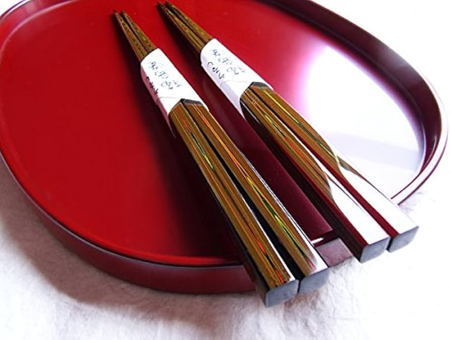Amazon｜最高級輪島塗漆器 100回塗り研ぎ出し 1膳桐箱入り (赤)｜箸