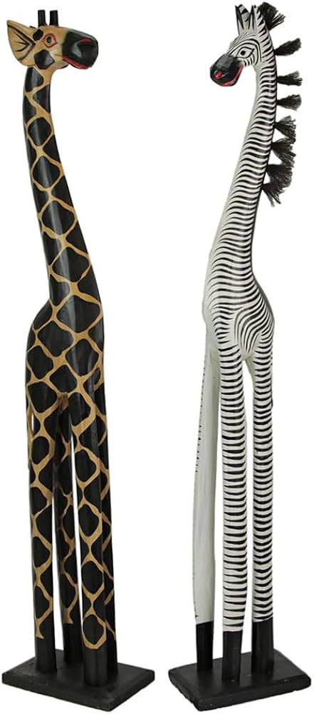 Amazon.com: Zeckos Set of 2 Hand Carved and Painted 36 Inch High