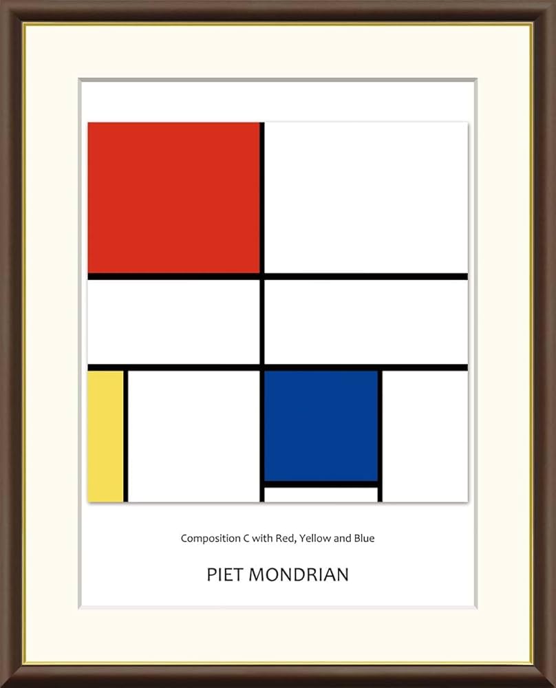 Amazon｜赤・黄・青のコンポジションC ピート・モンドリアン 49.5× 61