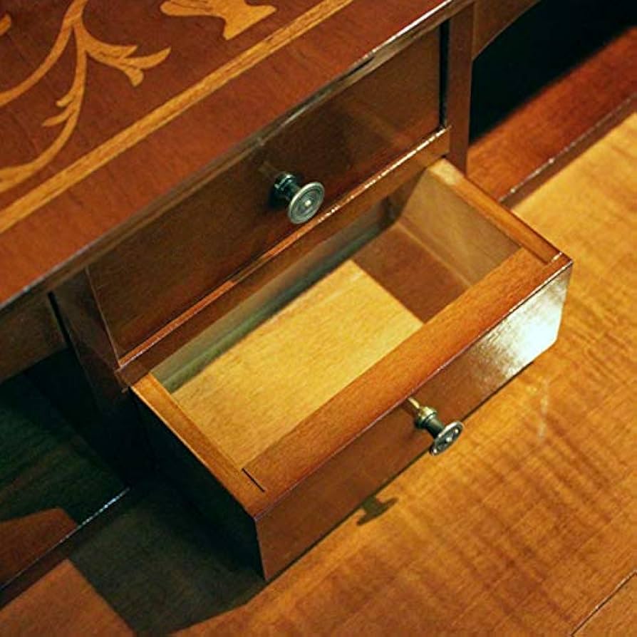 Amazon｜イタリア製 ライティングデスク 収納付き ビューロー 象嵌 猫