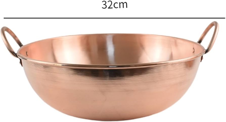 Amazon | T Tooyful 両手鍋 銅製調理器具 銅鍋 厚い両耳鍋 鍋 卓上鍋