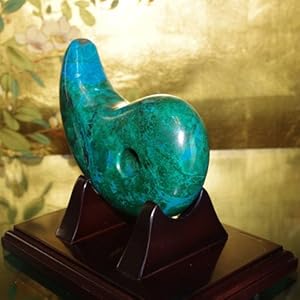 Amazon | theory xyz 藍銅鉱(アジュラマラカイト)巨大勾玉 天然石 置石