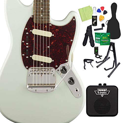 Amazon | Squier by Fender Classic Vibe 60s Mustang Sonic Blue