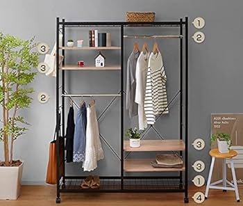 Amazon｜ハンガーラック クローゼット 木製 ハンガー ラック ワード