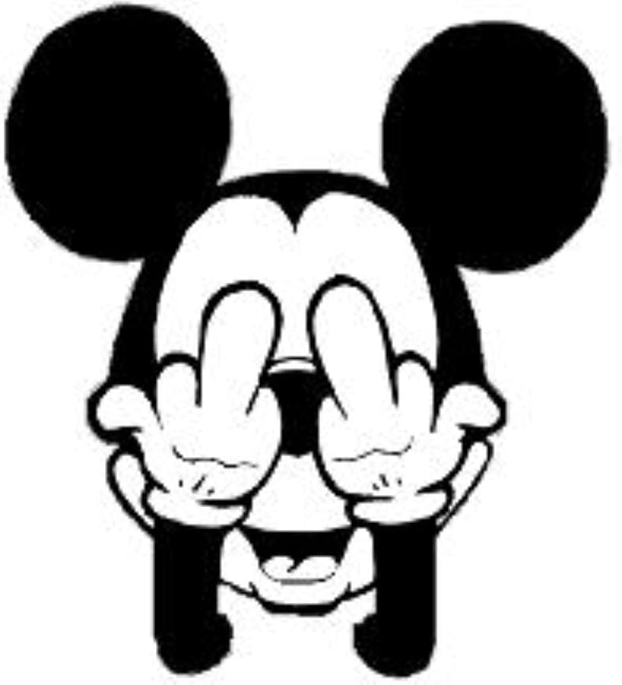 Amazon.co.jp: BIKERSTUFF ミッキーマウス 中指ウィンドウステッカー