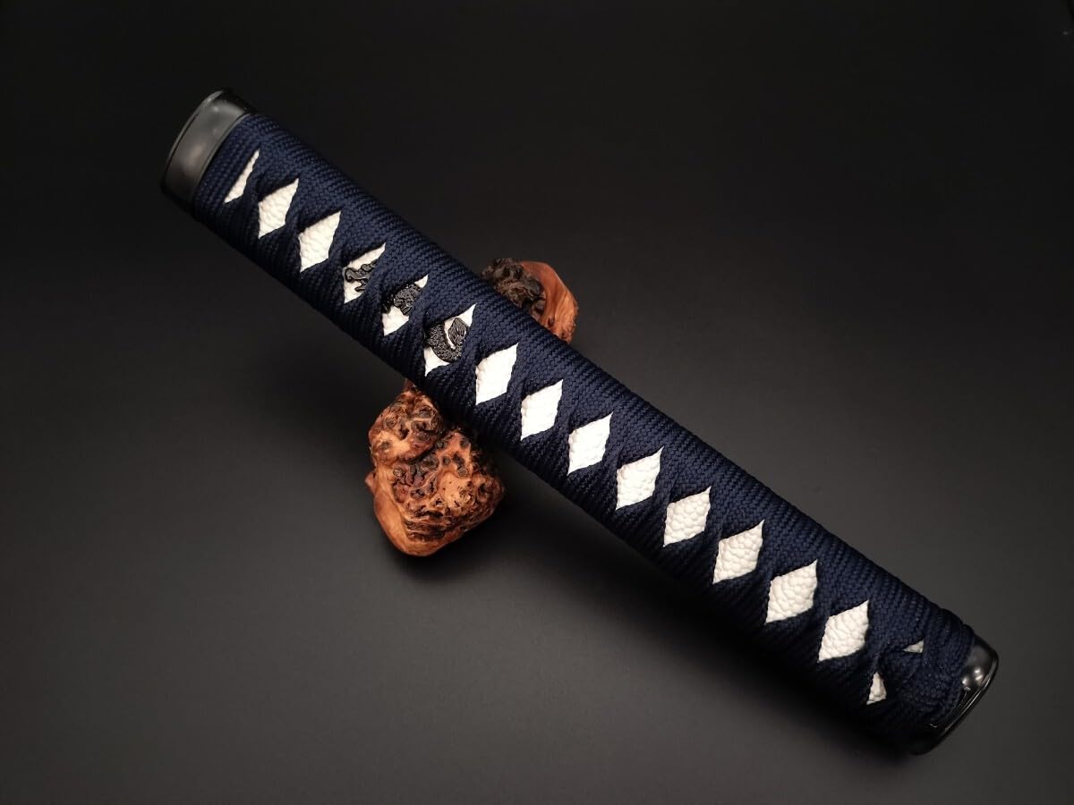 Amazon.co.jp: RFM28 日本刀柄 大刀柄 打刀 長約26CM 木製柄 合成鮫皮