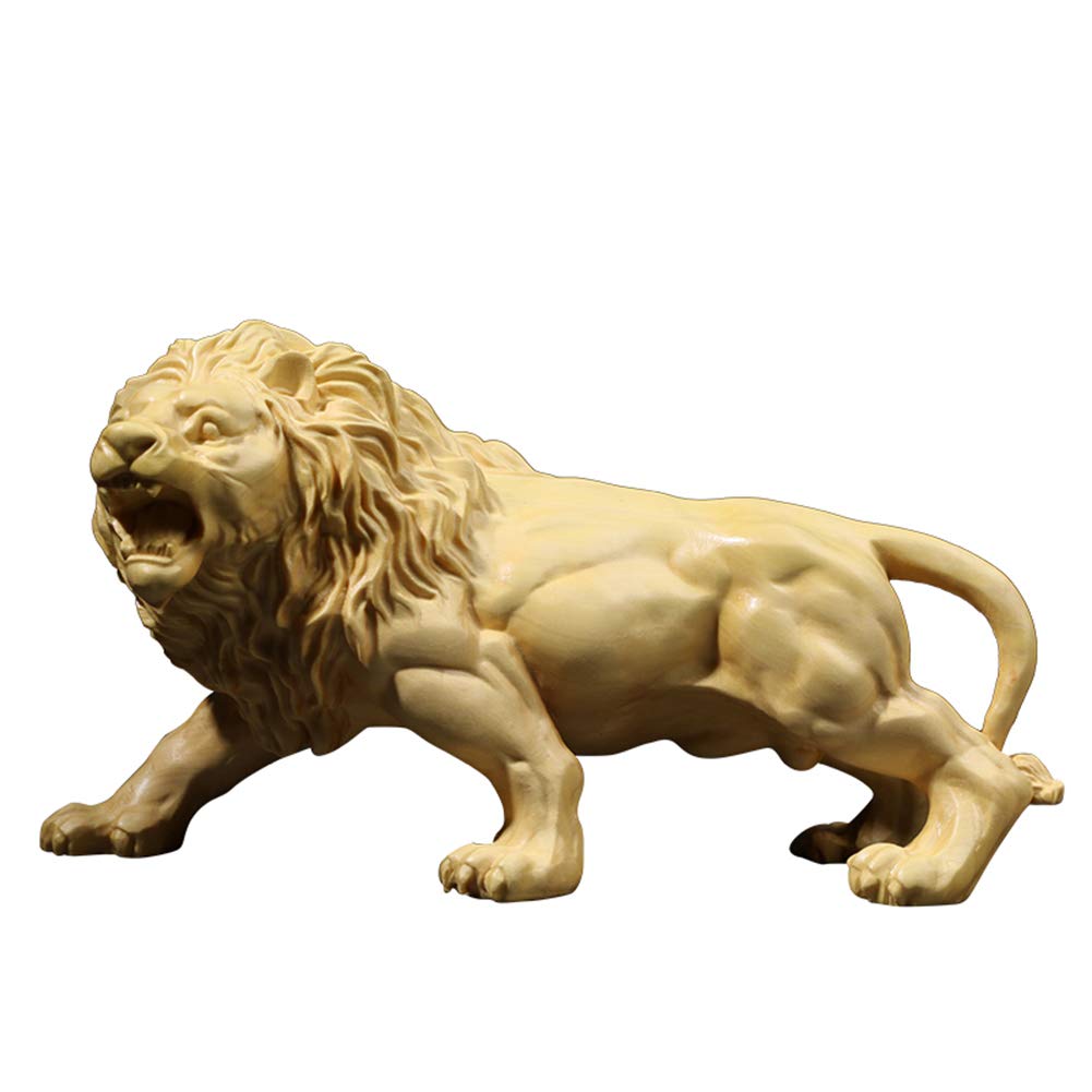 Amazon.co.jp: ライオンの彫刻像、木彫りライオン工芸品ライオンモデル