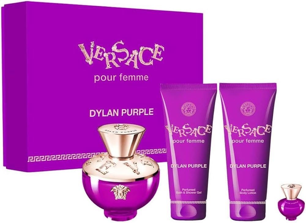 Amazon.com : Versace Dylan Purple 4 Pcs Eau De Parfum Gift Set For