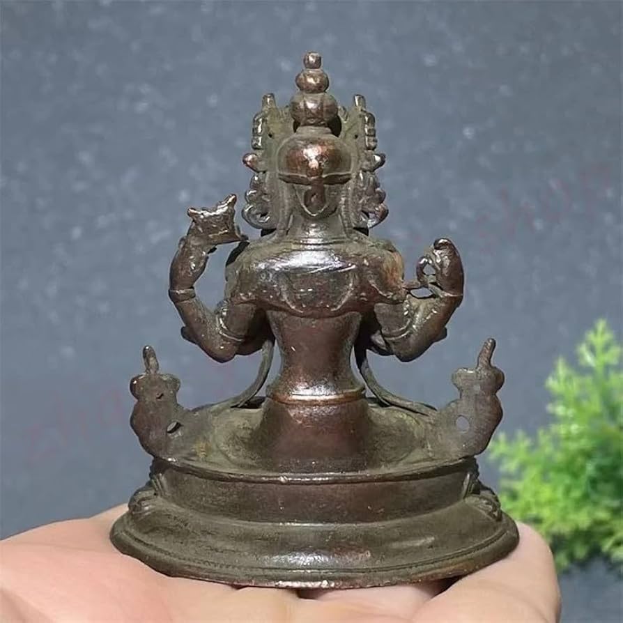 Amazon.co.jp: 仏教美術四臂観音古銅古美術変化聖観音菩薩腕4本蓮華