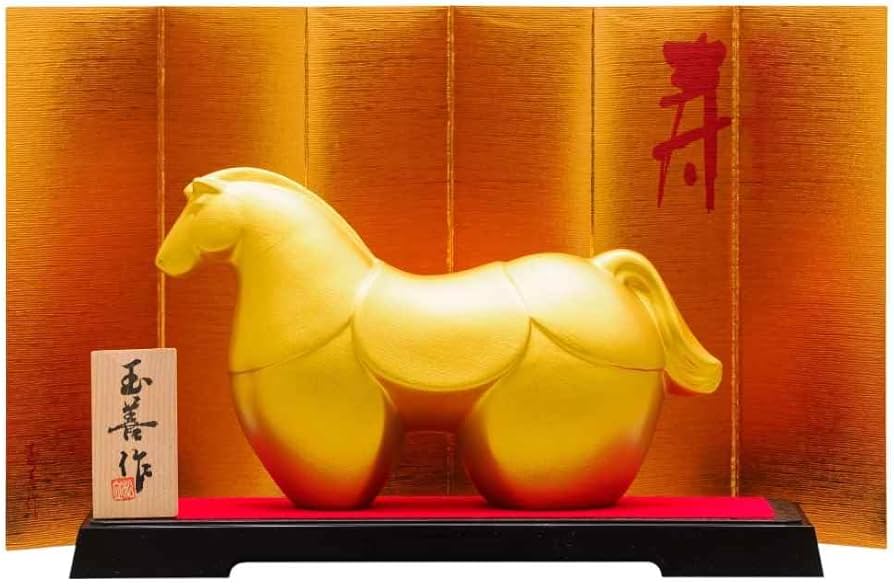 Amazon.co.jp: 干支 午 置物 馬 うま 2026年/ パール金（特大） /粗品