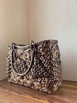 Amazon | [山葡萄] 胡桃 かごバッグ 【花編み/市松編み/乱れ編み/内布