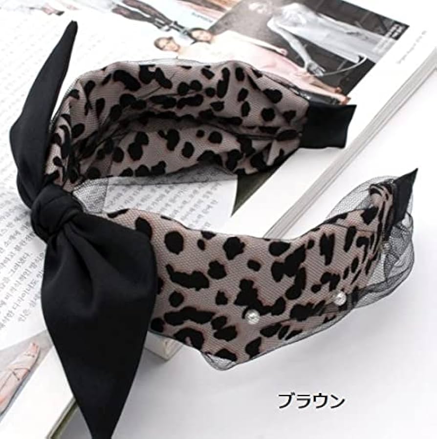 Amazon.co.jp: カチューシャ ヘアアクセサリー ヒョウ柄 パール