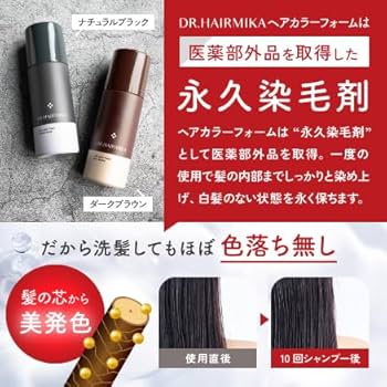 Amazon | ヘアミカ ヘアカラー フォーム (ダークブラウン, 1本) | DR