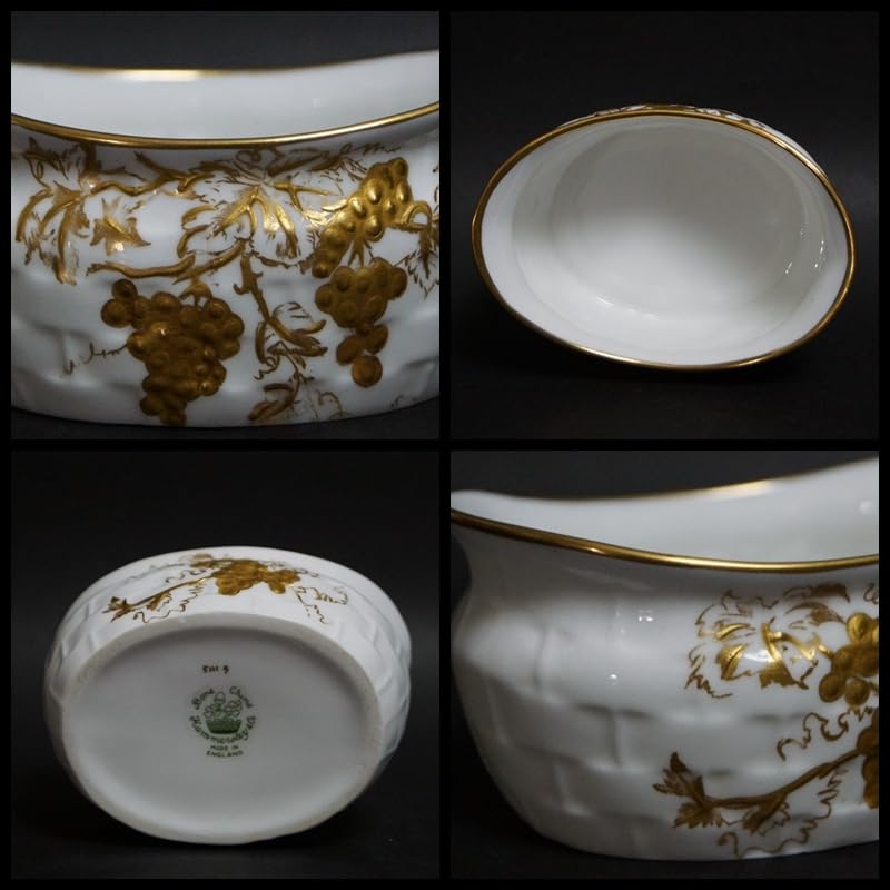 Amazon.co.jp: 閑 Hammersleyハマースレイ金彩盛絵 葡萄文 バスケット