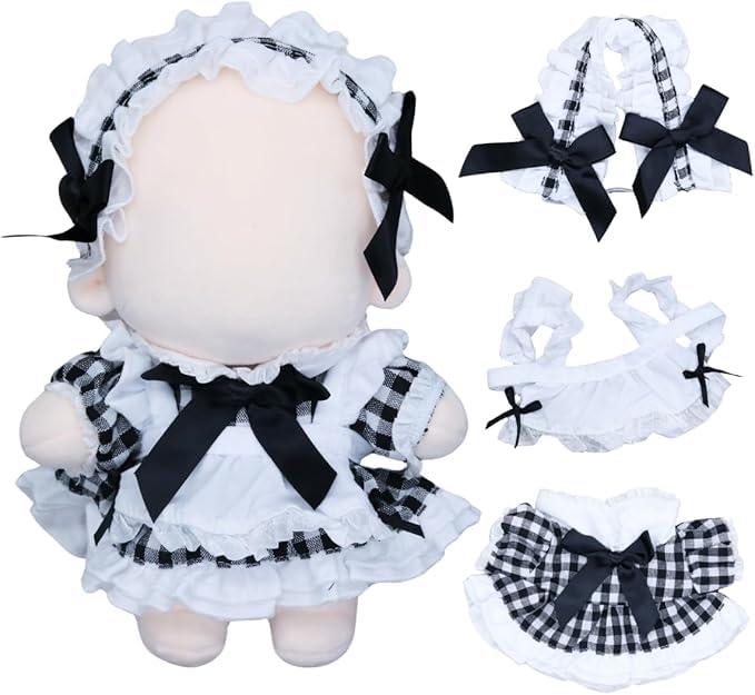 Amazon.co.jp: Lemonnui 10cm ぬいぐるみ 服 メイド服 ぬい服 ヘア