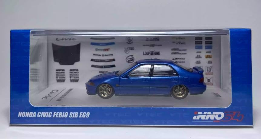Amazon | INNO64 1/64 ミニカー シビック FERIO EG9 青 | ミニカー