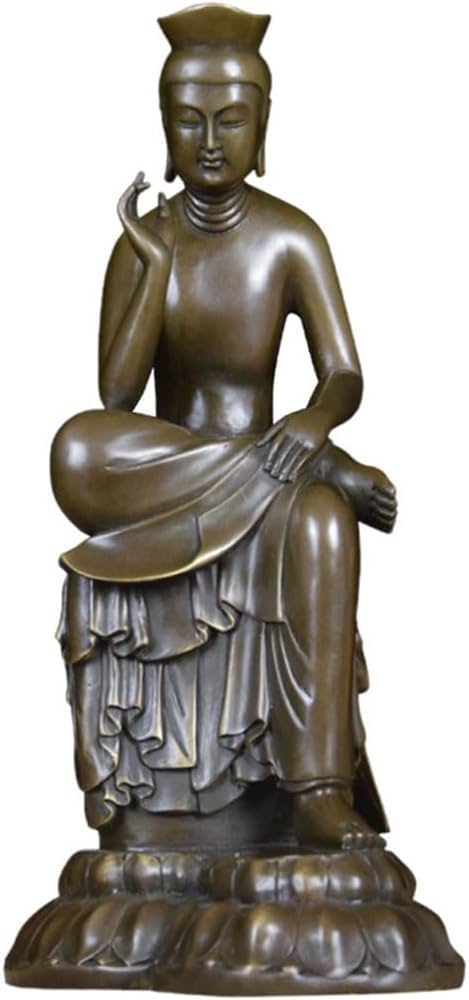Amazon｜置物【菩薩】弥勒菩薩半跏像 仏像 フィギュア 銅製 真鍮 (高さ