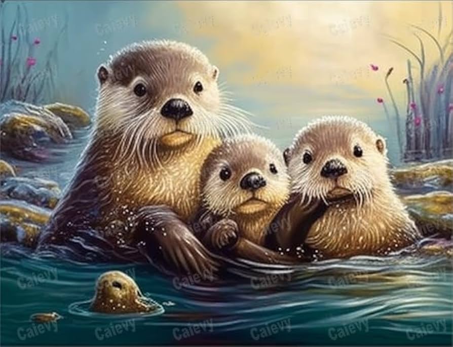Amazon.com: 8x12inch Adult 5D Cute Otter Family Diamond Painting