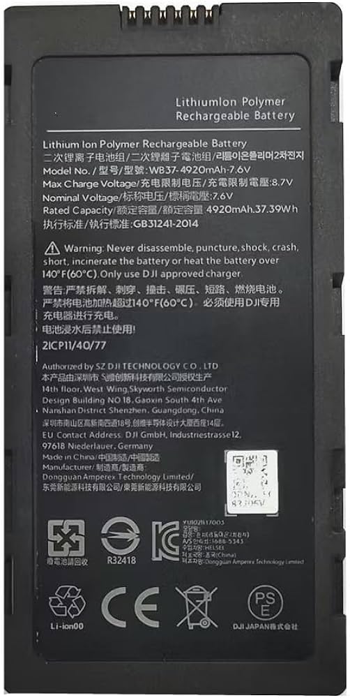Amazon.com: GBBBT WB37 Intelligent Replacement Battery for D*JI