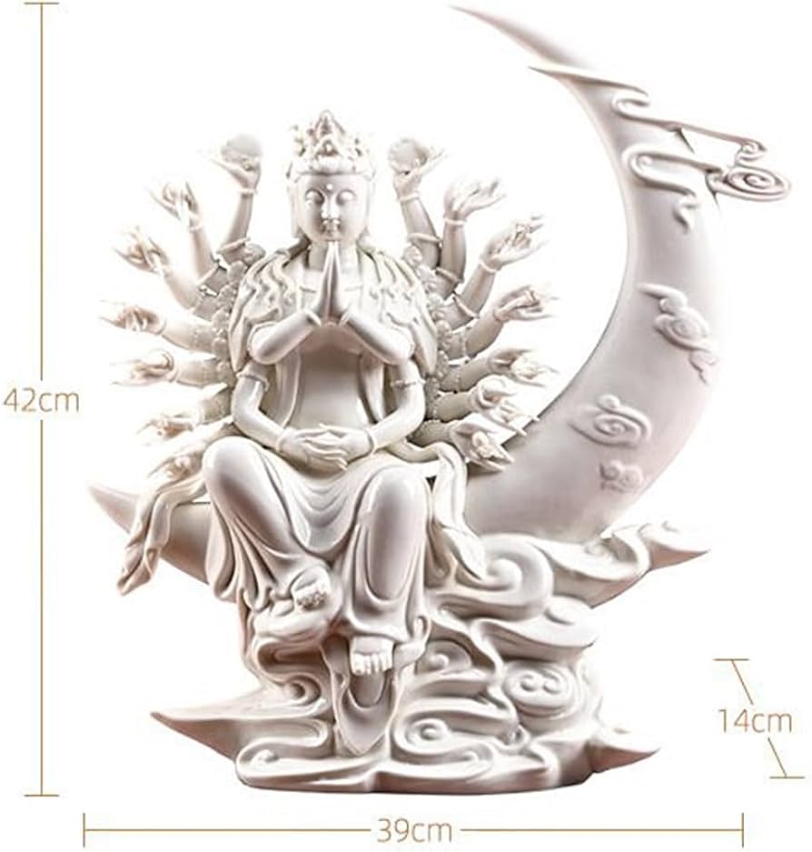 Amazon｜観音様置物 白磁42cm水月千手観音像 仏壇用ホーム