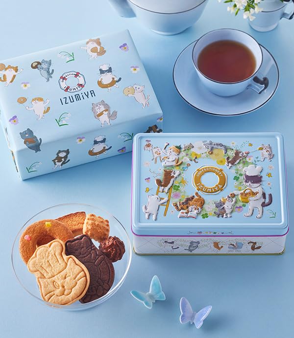 Amazon.co.jp: 泉屋 ねこ缶 ～クッキーがつなぐ輪～ 1箱 紙袋付き お