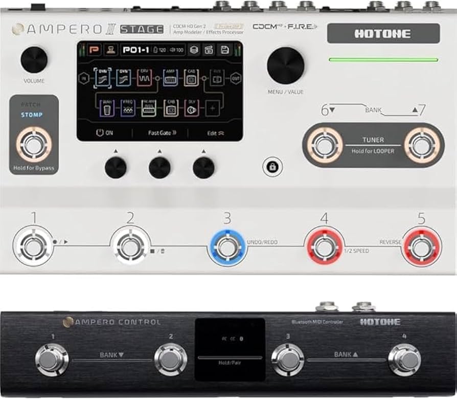 Amazon.com: HOTONE Ampero II Stage + MIDI Foot Controller Bundle