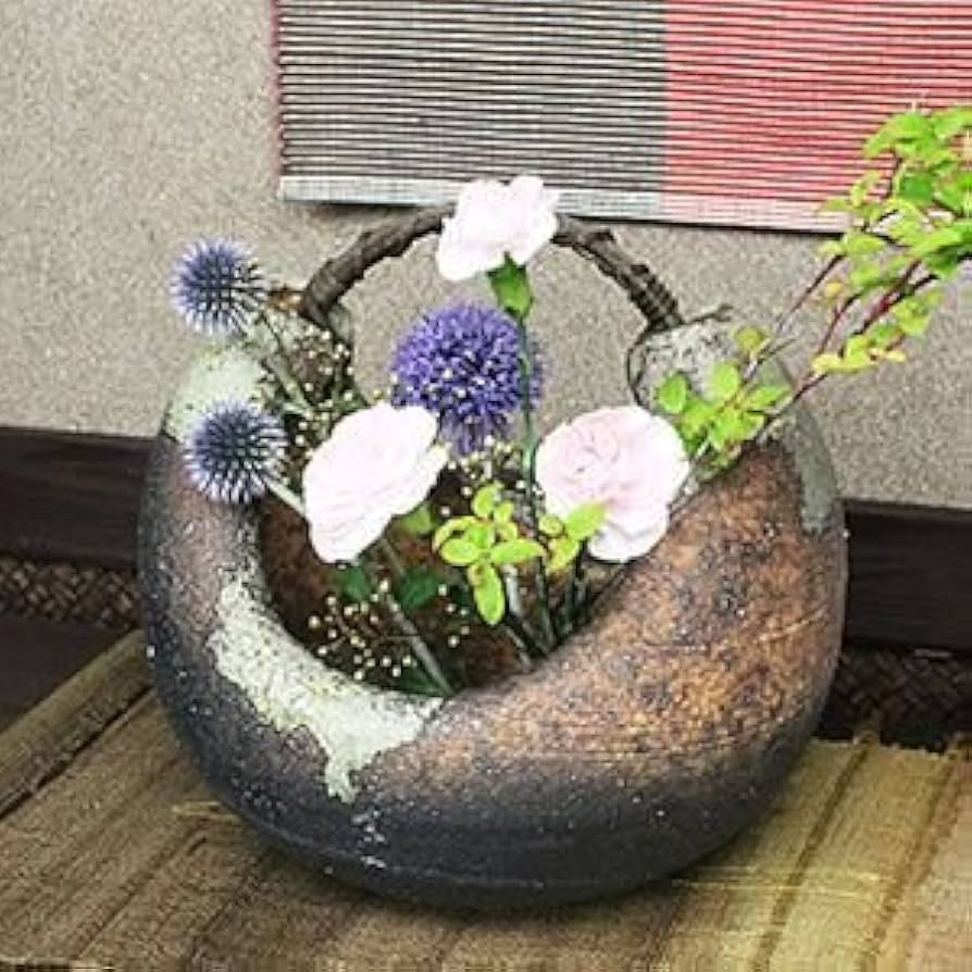 Amazon.co.jp: 信楽焼 古陶つる渡し花入れ【ha-0001】 花瓶 花器
