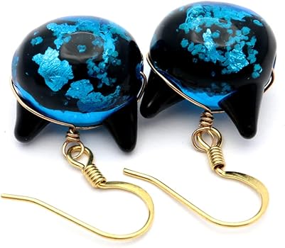 Amazon | ホタルガラス ピアス 猫 かわいい フック レディース 両耳用