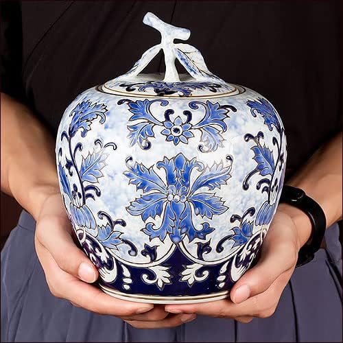 Amazon.co.jp: オブジェ 置物 置き物 飾り 蓋付き飾り壺 大型 陶器