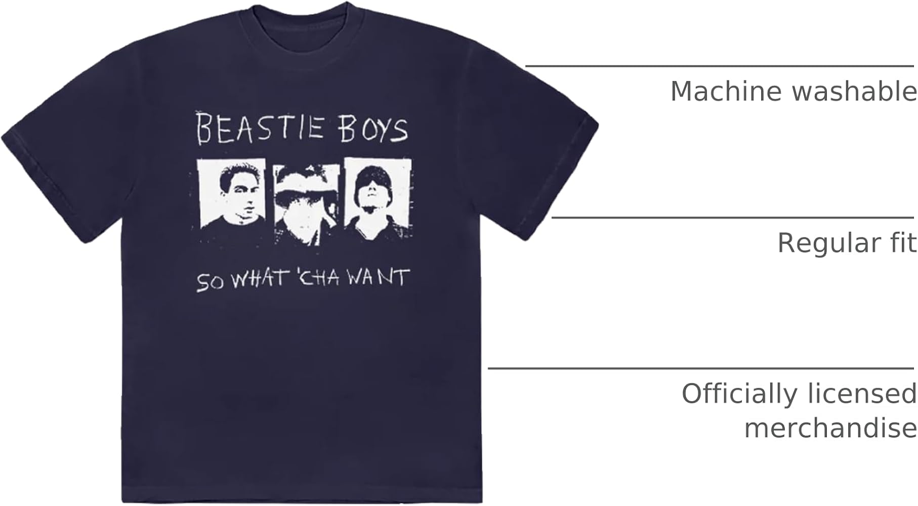 Amazon.com: Beastie Boys Men's So What Cha Want T-Shirt Blue Small