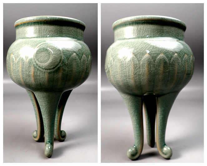 Amazon｜中国人間国宝 徐朝興 龍泉香炉 箱付き 証明書有 中国美術