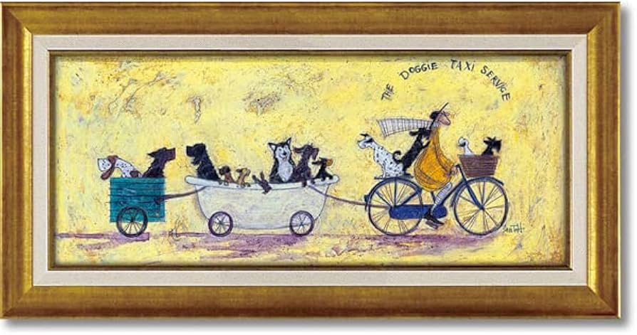 Amazon.co.jp: 絵画 サムトフト・いぬタクシー (M) インテリアアート