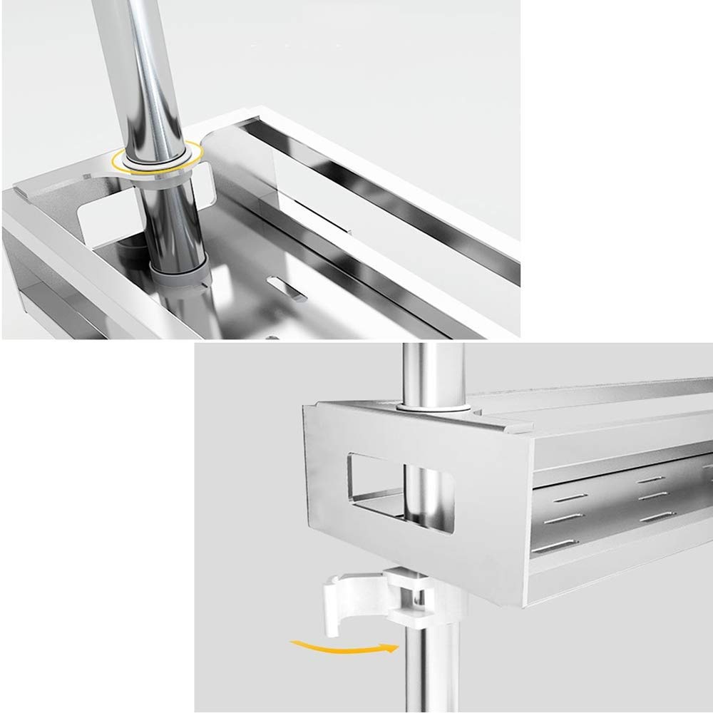 Amazon｜キッチン棚壁掛けスパイスラックステンレス鋼回転3段収納