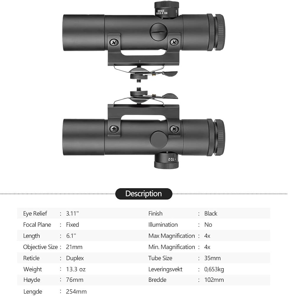 Amazon.com: SPINA OPTICS Hunting Rifle Scope 4X20 Carry Handle