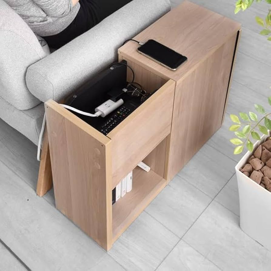 Amazon｜ソファサイドテーブル キャスター付き 引出し ワゴン 薄型