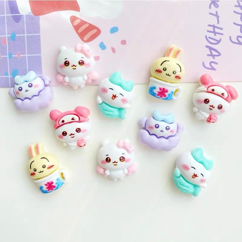 Amazon | ちいかわ キャラクターデコ素材 10個セット 樹脂カボション