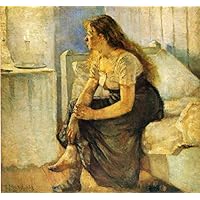 Amazon.co.jp: 絵画の朝 1884 エドヴァルド ムンクの女性 キャンバス上