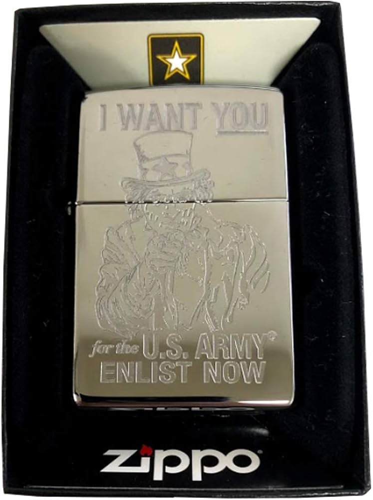 Amazon.com: Zippo Custom Lighter - High Polish Chrome Uncle Sam I